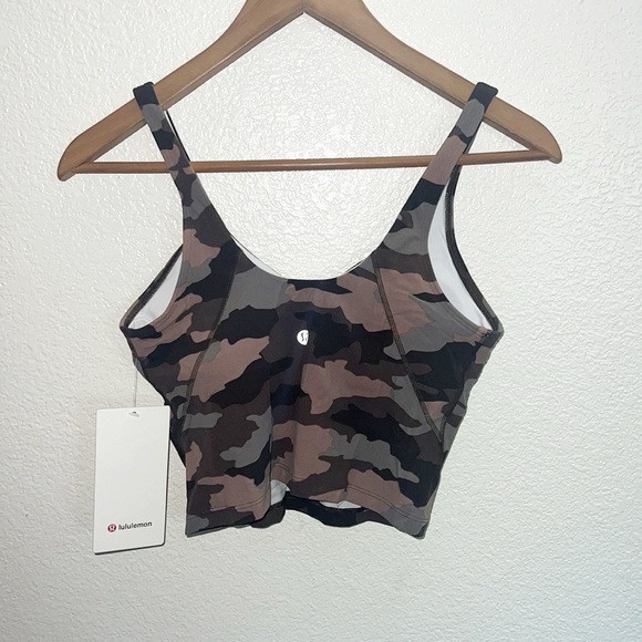 Lululemon Camo Nulu V Neck Built In Bra Align Tank Top New - Picture 8 of 10